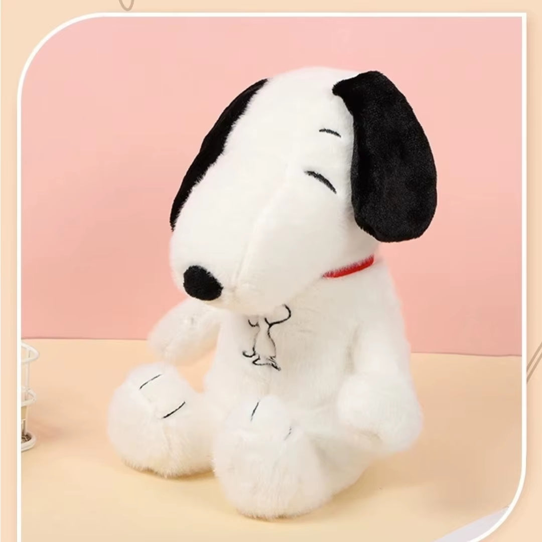 New Baby Breathing Soothing Snoopy White Dog Plush Doll Sleeping Companion Music and Light Doll Sensory Stuffed Toy Kids Gift